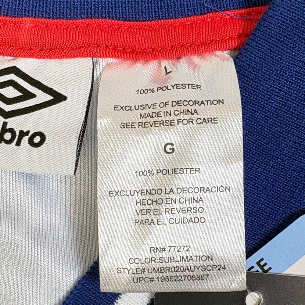 Umbro USA Soccer Jersey Stars and Stripes Blue Red Polo Shirt Large New - Picture 10 of 11